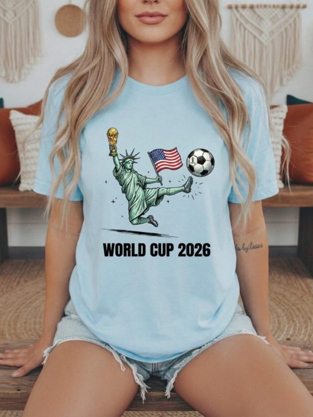 USA Soccer Graphic Tee, Statue of Liberty Football Shirt, Vintage Sports Fan Tee